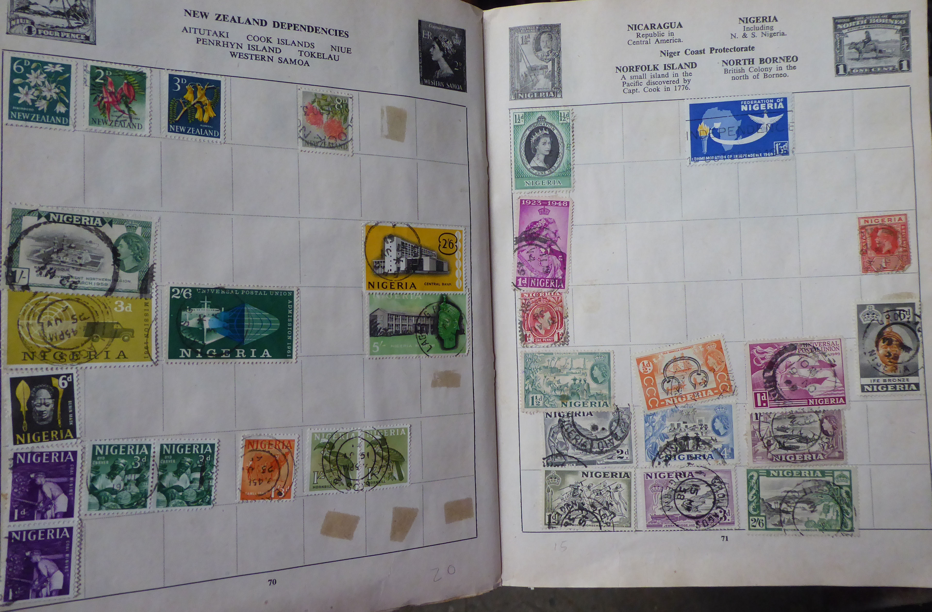 A Trafalgar Stamp Album and contents of world stamps.