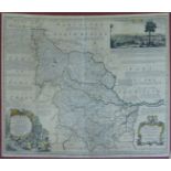EMANUEL BOWEN; a hand coloured Map of the West Riding of Yorkshire, the cartouche inscribed to