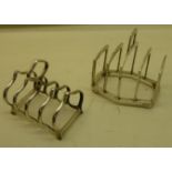 An Art Deco design silver four division Toast Rack, Birmingham 1936, and one other silver Toast