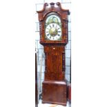 A substantial Victorian Longcase Clock, the arched dial inscribed "Butterworth, Rochdale" painted