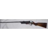 A Webley Service .22 Air Rifle Mark 2, with walnut stock, 42" (107cms) long, with canvas sleeve.