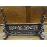 A Chinese Screen Stand with carved and pierced decoration, 19" (48cms) wide.