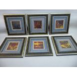 DJH; a series of four small Oil Paintings "Fire Fall" 1-4 - 57, and two others by the same artist "