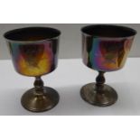 A pair of silver limited edition Goblets commemorating the founding of the city of York, engraved