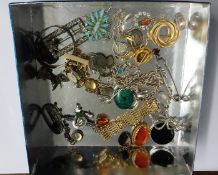 Assorted jewellery and fobs in one box