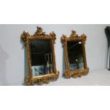 Pair of gilt foliate mirrors