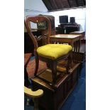 Blanket box, single chair and nest of tables