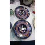 Two cloisonné plates