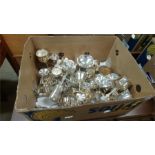 Quantity of silver plate goblets