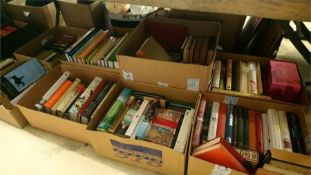 Seven boxes of books