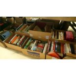 Seven boxes of books