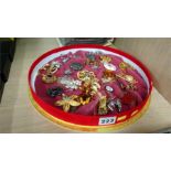 Tray of assorted costume jewellery