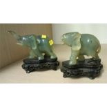 Two jade elephants