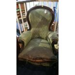 A Victorian mahogany nursing chair