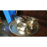 Plated tea set etc.