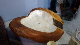 A wooden bowl