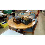 Teak circular table and four chairs