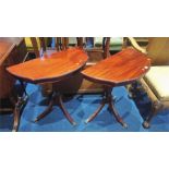 Pair of half moon tables