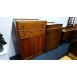 Oak tallboy and a chest of drawers