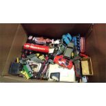 Box containing assorted die cast models