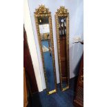 Pair gilt framed bevelled mirrors