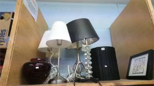 Shelf of lamps etc.