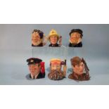 Seven mid sized Royal Doulton Character jugs including 'Home Guard', 'W G Grace' etc.