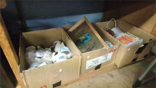 3 boxes of assorted mirror, china etc.