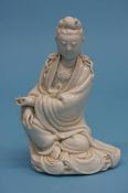 A Blanc Du Chine figure of Guan Y An, in fitted case. 19 cm high
