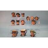 Thirteen small Royal Doulton character jugs