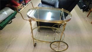 Glass topped tea trolley