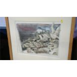 Abstract study of sea gulls, initialled RH, lower left Richard Hobson 1984, 53cm x 49cm