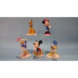 Five unboxed Royal Doulton 'Mickey Mouse Collection' figures