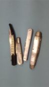 Four various pocket knives