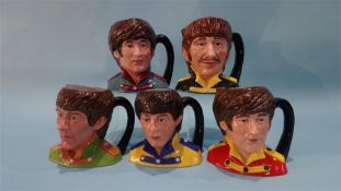 Set of Royal Doulton 'The Beatles' Character Jugs to include two versions of John Lennon, 1987
