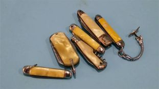 Collection of various pocket knives