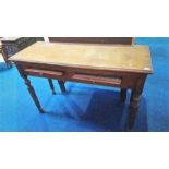 A late 19th century mahogany side table, with two pull out shelves, 118cm wide