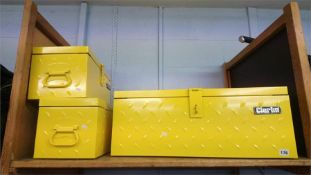 Collection of Clarkes tool boxes.