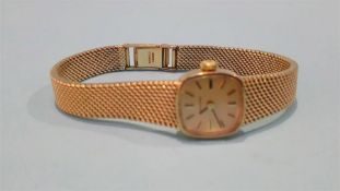 A Ladies 9ct gold Longines wrist watch and box