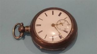 A silver pair cased pocket watch