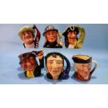 Six mid size Royal Doulton Character jugs to include 'The Gondolier', 'The Fortune Teller' etc.