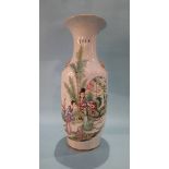 A tall Chinese vase, decorated with figures, 58 cm high