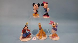 Five boxed Royal Doulton 'The Mickey Mouse Collection' figures