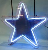A neon 'Blue Star' hanging sign, Newcastle Breweries, in working order
