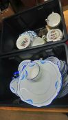 Three boxes of assorted china, including a tea set