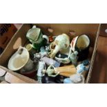 Box of assorted Toby jugs etc.