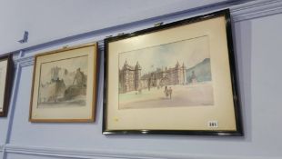 Two watercolours of Edinburgh