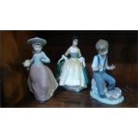 Two Nao figures and a Royal Doulton figures (3)