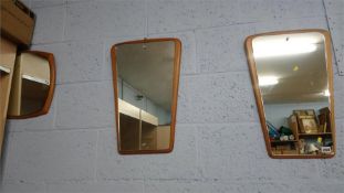 Three teak mirrors