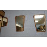 Three teak mirrors